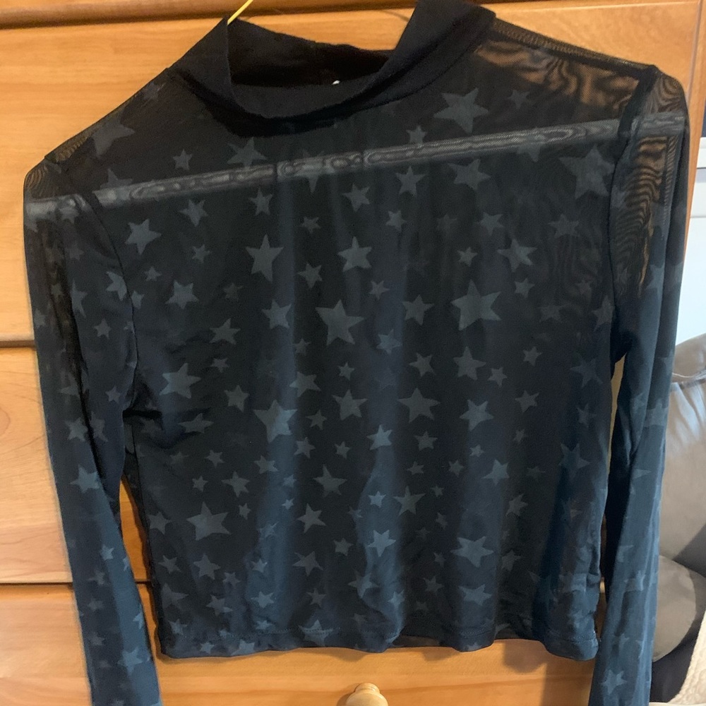 AE Black mesh crop top